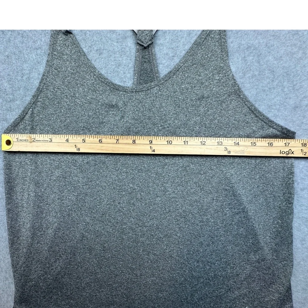 Nike Dri-FIT Just Do It Elastic Strap Racerback Tank Top Gray Womens Medium